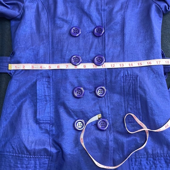 A.Y.K. GIRLS SHIMMER PERIWINKLE PURPLE TRENCH COAT - Picture 13 of 15